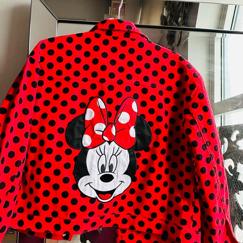 Disney Minnie polk a dot womens jacket M